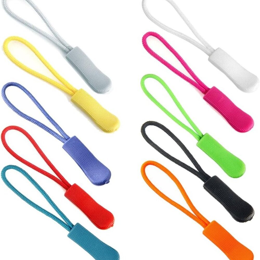 Colorful Zipper Pulls for Backpacks, Luggage and Jackets, Set of 20